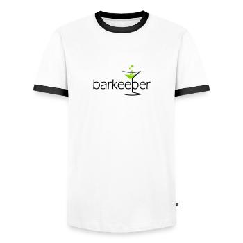 Barkeeper (e, 2c) - Men's Ringer Shirt - white/black - Front - AI Model Female 172 light (172cm) & AI Model Male 178 dark (178cm)
