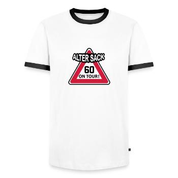 Geburstag Mann Alter Sack 60 Birthday Geschenkidee - Männer Kontrast-T-Shirt - Weiß/Schwarz - Vorne - AI Model Female 172 light (172cm) & AI Model Male 178 dark (178cm)