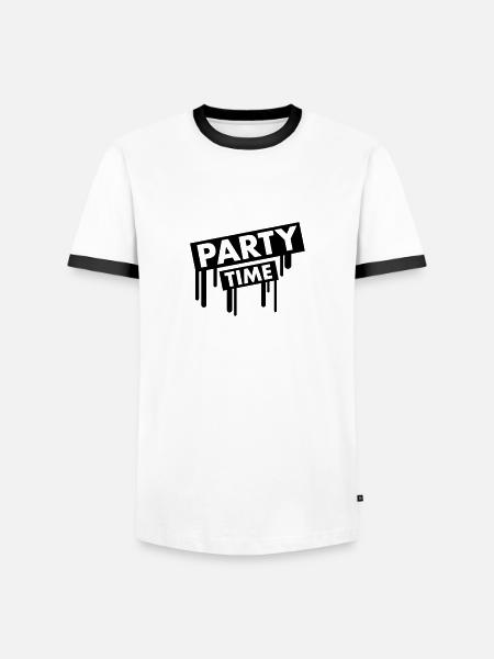 party_time_graffiti - Men's Ringer Shirt - white/black