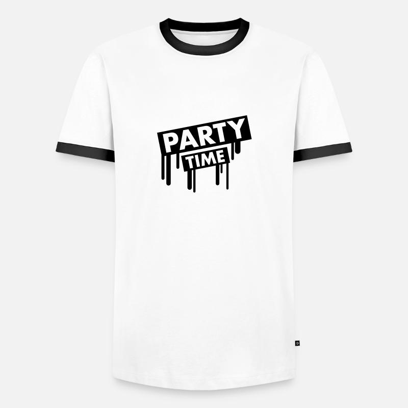 party_time_graffiti - Männer Kontrast-T-Shirt - Weiß/Schwarz