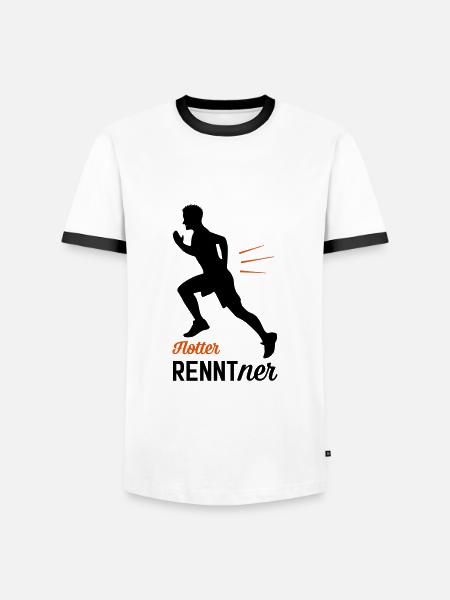 Flotter RENNTner - Jogger - Männer Kontrast-T-Shirt - Weiß/Schwarz
