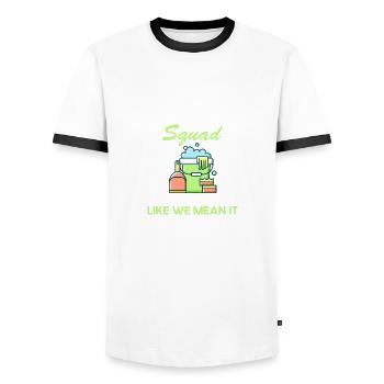Nettoyant ménager Femme de ménage Tee Humo - T-shirt contrasté Homme - blanc/noir - Devant - AI Model Female 172 light (172cm) & AI Model Male 178 dark (178cm)