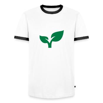 Plante - T-shirt contrasté Homme - blanc/noir - Devant - AI Model Female 172 light (172cm) & AI Model Male 178 dark (178cm)