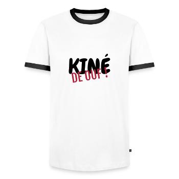 Physiotherapy Physio Krankengymnast Kiné Doctor - Men's Ringer Shirt - white/black - Front - AI Model Female 172 light (172cm) & AI Model Male 178 dark (178cm)