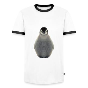 Pingouins pingouin oiseau de mer animal de mer vertébré - T-shirt contrasté Homme - blanc/noir - Devant - AI Model Female 172 light (172cm) & AI Model Male 178 dark (178cm)