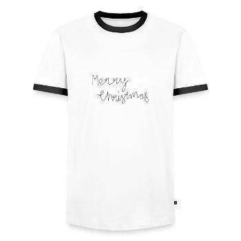 Joyeux Noël - T-shirt contrasté Homme - blanc/noir - Devant - AI Model Female 172 light (172cm) & AI Model Male 178 dark (178cm)