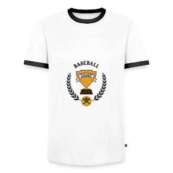 Baseball Sieger Baseballer Spieler Team Sieg - Männer Kontrast-T-Shirt - Weiß/Schwarz - Vorne - AI Model Female 172 light (172cm) & AI Model Male 178 dark (178cm)