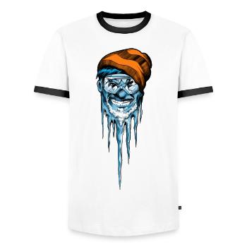 Snowboarder - Männer Kontrast-T-Shirt - Weiß/Schwarz - Vorne - AI Model Female 172 light (172cm) & AI Model Male 178 dark (178cm)