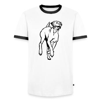 Magyar Vizsla - Männer Kontrast-T-Shirt - Weiß/Schwarz - Vorne - AI Model Female 172 light (172cm) & AI Model Male 178 dark (178cm)