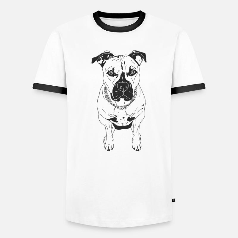Rhodesian Ridgeback Mix - Männer Kontrast-T-Shirt - Weiß/Schwarz