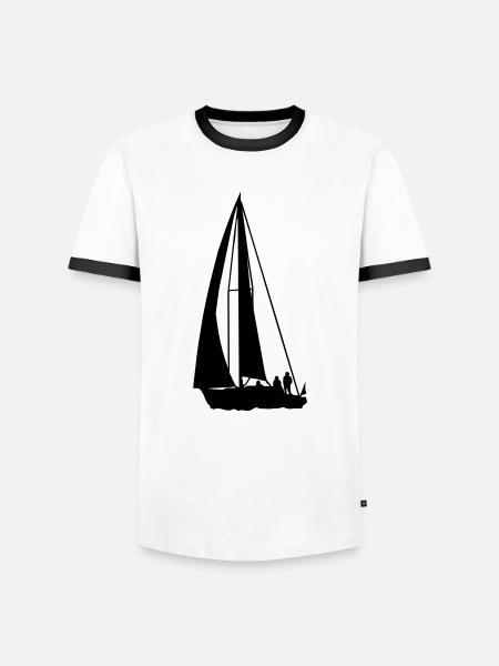 sailboat surfer surfing - Männer Kontrast-T-Shirt - Weiß/Schwarz
