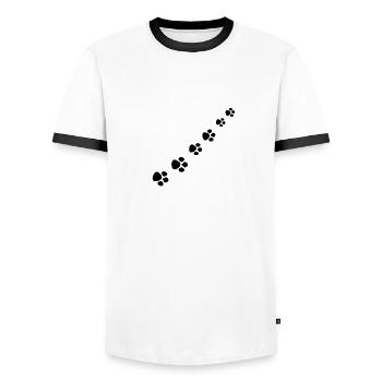 Patte de chat - T-shirt contrasté Homme - blanc/noir - Devant - AI Model Female 172 light (172cm) & AI Model Male 178 dark (178cm)