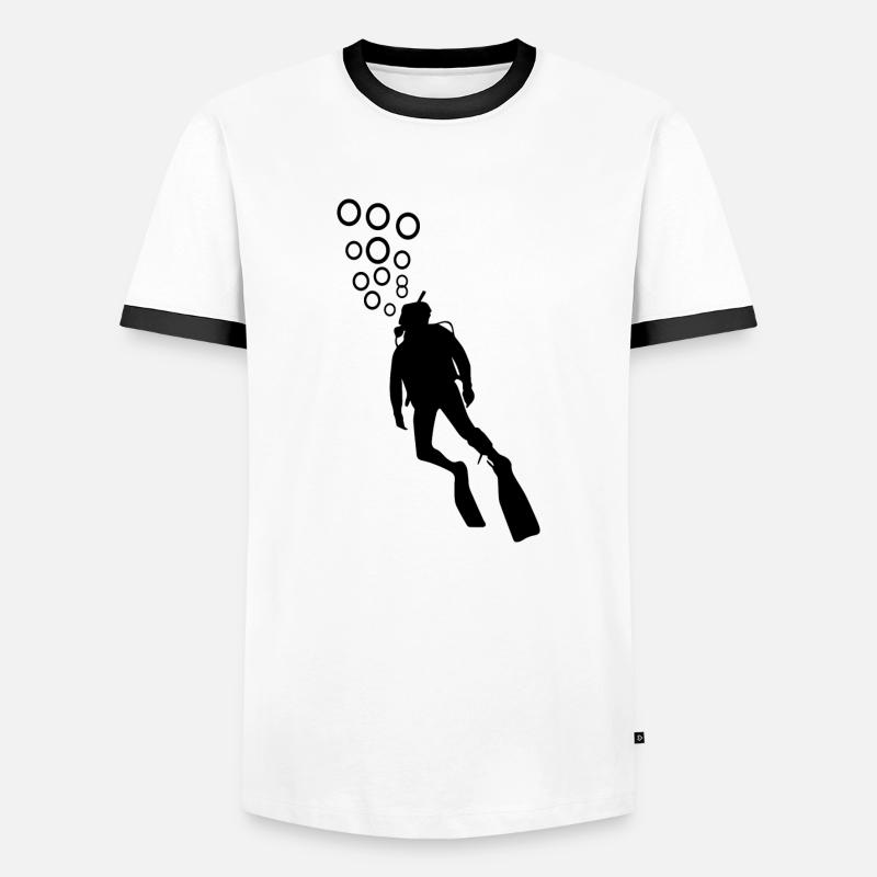 Diving Dive tauchen - Männer Kontrast-T-Shirt - Weiß/Schwarz