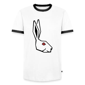 Hare - Men's Ringer Shirt - white/black - Front - AI Model Female 172 light (172cm) & AI Model Male 178 dark (178cm)