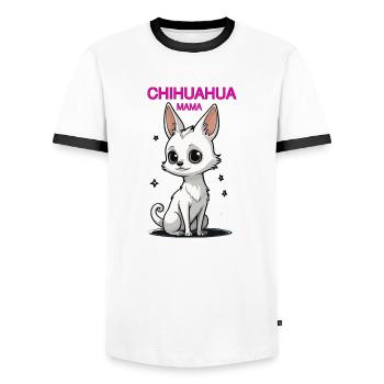 MAMAN CHIHUAHUA - T-shirt contrasté Homme - blanc/noir - Devant - AI Model Female 172 light (172cm) & AI Model Male 178 dark (178cm)