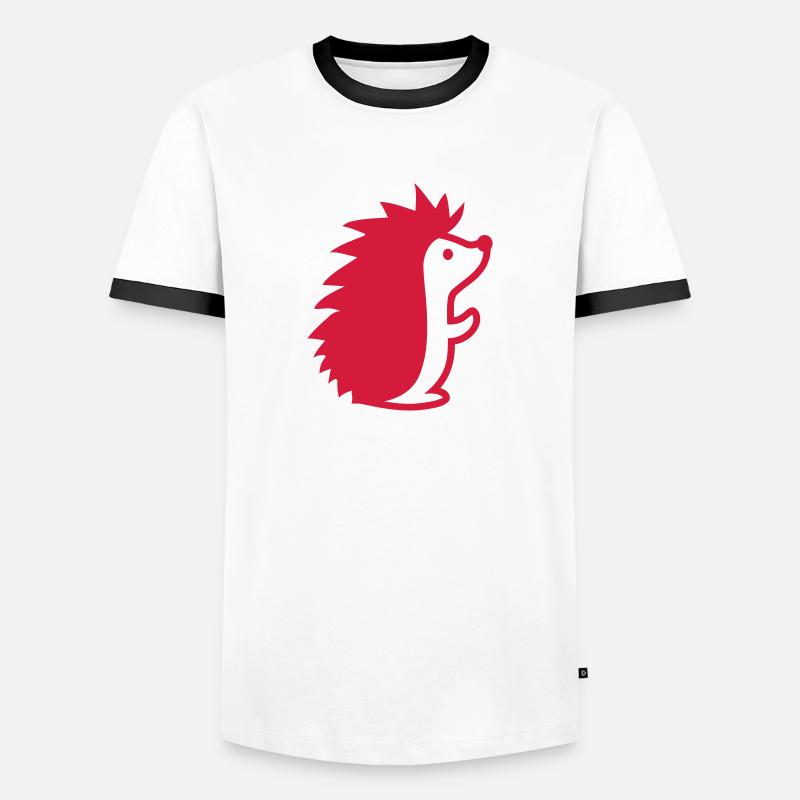 Igel - Männer Kontrast-T-Shirt - Weiß/Schwarz
