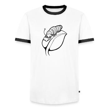 Raup 31 - Men's Ringer Shirt - white/black - Front - AI Model Female 172 light (172cm) & AI Model Male 178 dark (178cm)
