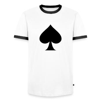 Poker, skat, jeu de cartes - T-shirt contrasté Homme - blanc/noir - Devant - AI Model Female 172 light (172cm) & AI Model Male 178 dark (178cm)