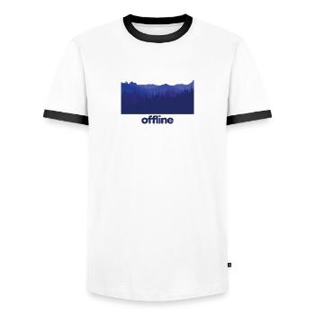 Mountains Climbers Nature Adventure - Men's Ringer Shirt - white/black - Front - AI Model Female 172 light (172cm) & AI Model Male 178 dark (178cm)