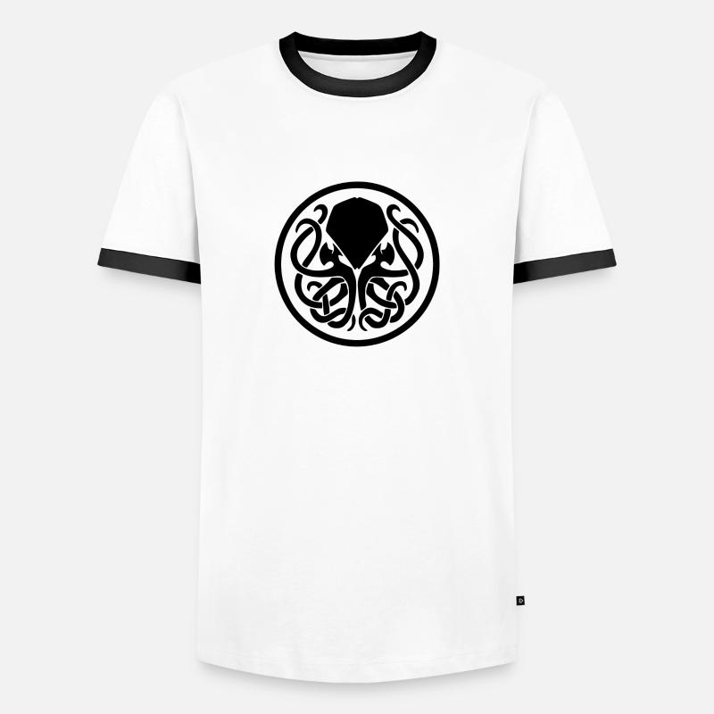 Cthulhu - Männer Kontrast-T-Shirt - Weiß/Schwarz