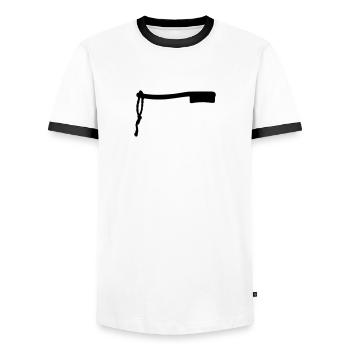 Boulderbrush - Männer Kontrast-T-Shirt - Weiß/Schwarz - Vorne - AI Model Female 172 light (172cm) & AI Model Male 178 dark (178cm)