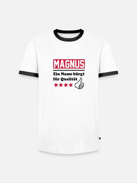 magnus - Men's Ringer Shirt - white/black