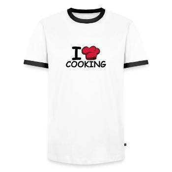 Chef Chef's Hat I Love Love - Men's Ringer Shirt - white/black - Front - AI Model Female 172 light (172cm) & AI Model Male 178 dark (178cm)