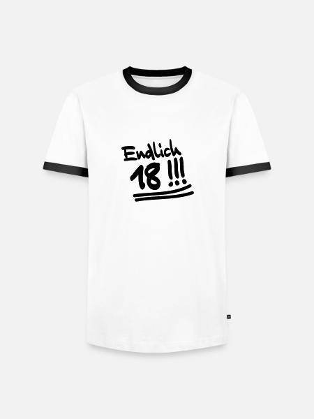 endlich_18 - Men's Ringer Shirt - white/black