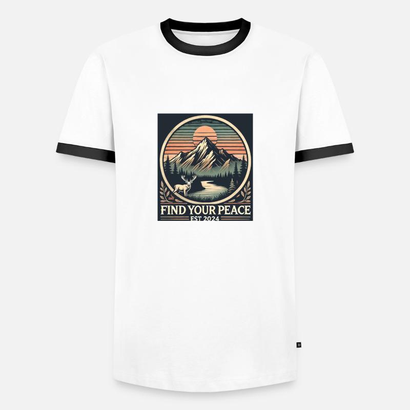 Alps Tranquility - Men's Ringer Shirt - white/black
