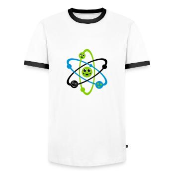Cute Physics - Men's Ringer Shirt - white/black - Front - AI Model Female 172 light (172cm) & AI Model Male 178 dark (178cm)