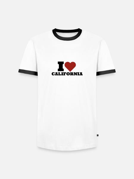 I LOVE CALIFORNIA - Men's Ringer Shirt - white/black