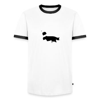 Vektor Border Collie - Männer Kontrast-T-Shirt - Weiß/Schwarz - Vorne - AI Model Female 172 light (172cm) & AI Model Male 178 dark (178cm)