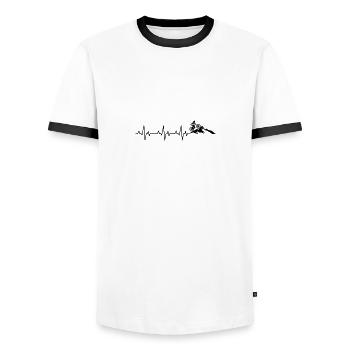 VTT, vélos, cyclisme - T-shirt contrasté Homme - blanc/noir - Devant - AI Model Female 172 light (172cm) & AI Model Male 178 dark (178cm)