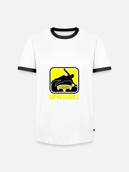 Kleuren kunnen | worden gewijzigd Spikeball Roundnet Plezier - Mannen contrastshirt - wit/zwart
