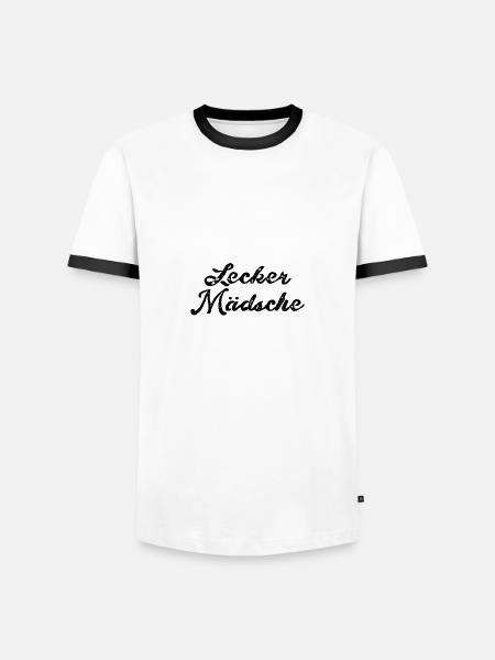 lecker mädsche,mädchen,köln,typo,schrift - Männer Kontrast-T-Shirt - Weiß/Schwarz