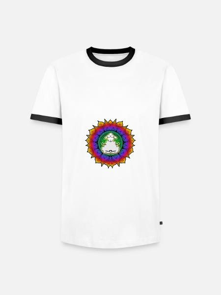 Sheep Mandala - Men's Ringer Shirt - white/black