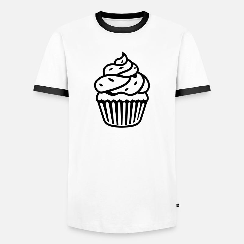 Cupcake - Männer Kontrast-T-Shirt - Weiß/Schwarz
