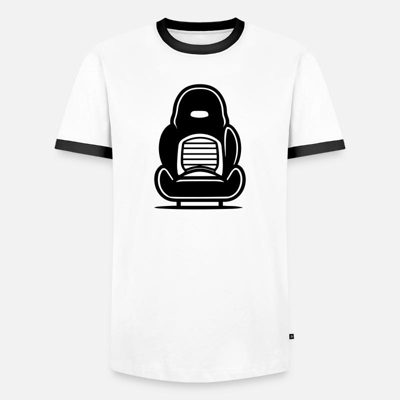 Hocker - Männer Kontrast-T-Shirt - Weiß/Schwarz