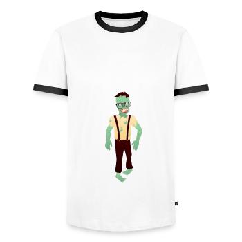 Ich Will Ja Nicht Angeben Zombie Morgenmuffel - Männer Kontrast-T-Shirt - Weiß/Schwarz - Vorne - AI Model Female 172 light (172cm) & AI Model Male 178 dark (178cm)