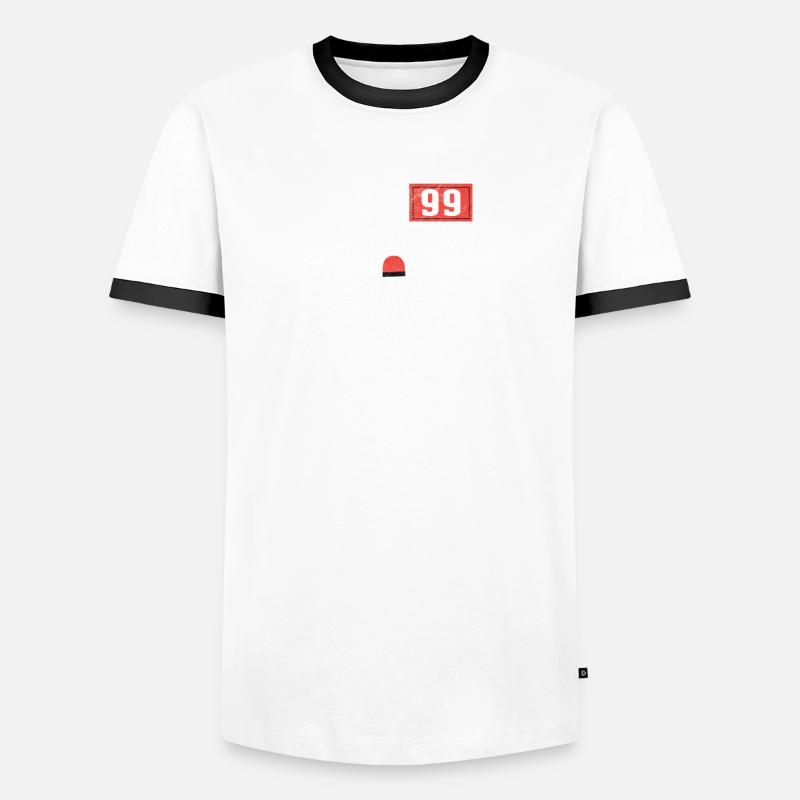 99 Problems / BADMINTON - Männer Kontrast-T-Shirt - Weiß/Schwarz