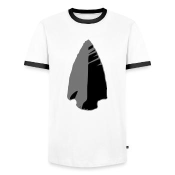 flint arrowhead indian - T-shirt contrasté Homme - blanc/noir - Devant - AI Model Female 172 light (172cm) & AI Model Male 178 dark (178cm)