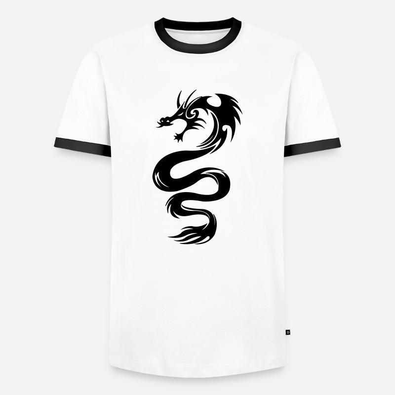 dragon - Men's Ringer Shirt - white/black