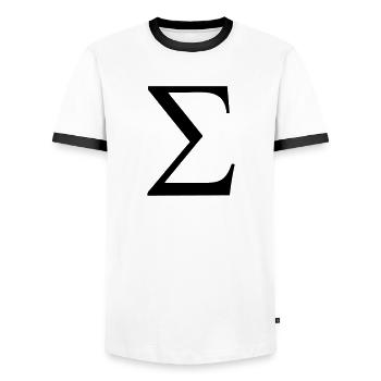 Greek Symbol - Sigma - Men's Ringer Shirt - white/black - Front - AI Model Female 172 light (172cm) & AI Model Male 178 dark (178cm)