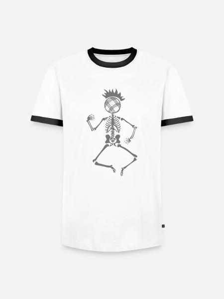 skeleton petanque - Men's Ringer Shirt - white/black
