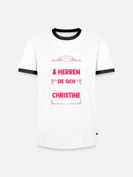 Christine - Männer Kontrast-T-Shirt - Weiß/Schwarz