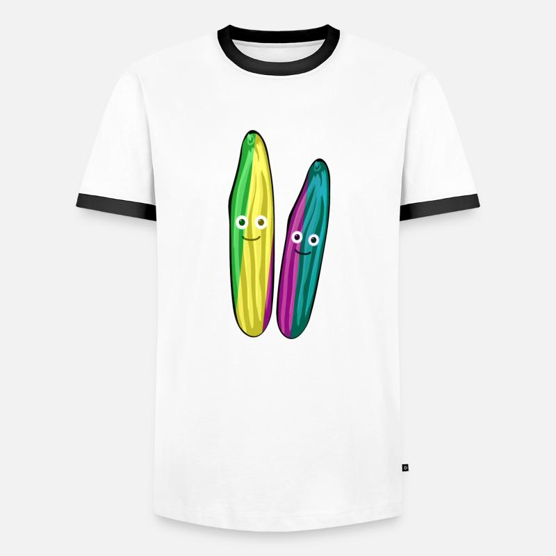 Concombre,Couple,Concombre,Concombre,Concombre,Couple - T-shirt contrasté Homme - blanc/noir