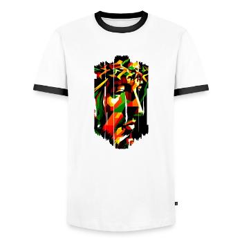 jesus bibel christliche religion christliches kreuz christlich - Männer Kontrast-T-Shirt - Weiß/Schwarz - Vorne - AI Model Female 172 light (172cm) & AI Model Male 178 dark (178cm)