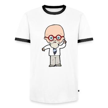 Professor Botanical - Icon - Men's Ringer Shirt - white/black - Front - AI Model Female 172 light (172cm) & AI Model Male 178 dark (178cm)