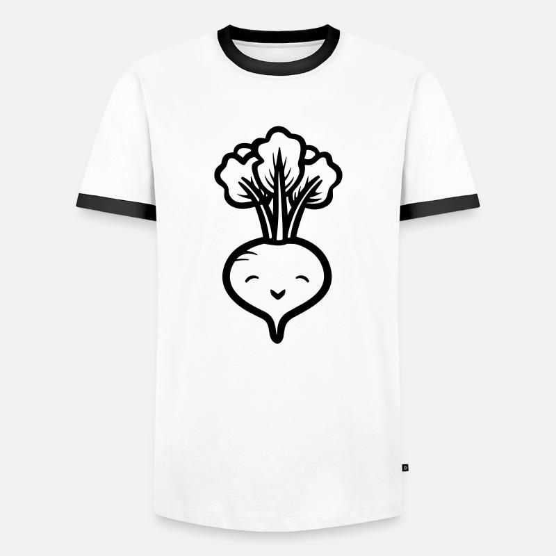 Beet - Men's Ringer Shirt - white/black