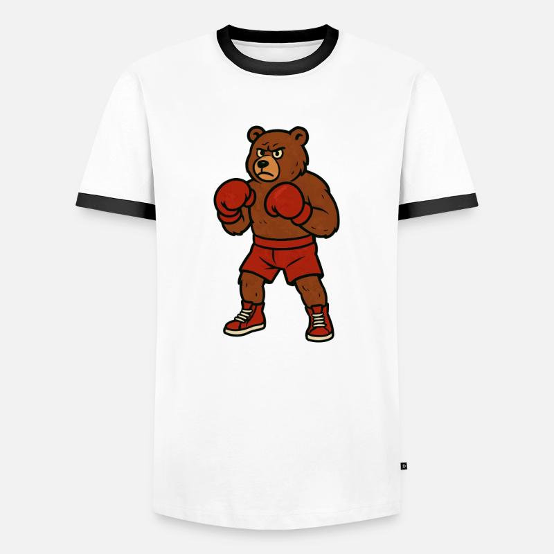 Bear Boxer - Men's Ringer Shirt - white/black